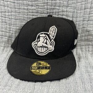 Cleveland Indians Chief Wahoo 59Fifty Fitted Hat‎ Size 7 1/4 New Era Rare Banned